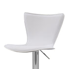 CorLivingMC – Tabouret de bar ajustable à dossier haut incurvé, similicuir blanc, ensemble de 2-Similicuir blanc doux