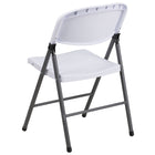 Flash Furniture – Chaise pliante en plastique HERCULES, capacité de 330 lb, blanc avec tubulure anthracite (DADYCD50WH)-Le siège texturé assure une assise sûre