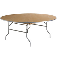 Flash Furniture – Table de banquet pliante de 72 po de diamètre avec rebords en métal, bois clair (XA72BIRCHM)-Table de banquet prête à l'emploi