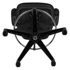 Flash Furniture Chaise de dessinateur ergonomique en maille noire à dossier mi-hauteur,  cadre noir-Anneau de pied chromé rond de 20 po à hauteur réglable