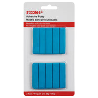 Staples® – Mastic adhésif réutilisable, 56 g, bleu-Adhère à toute surface propre et sèche