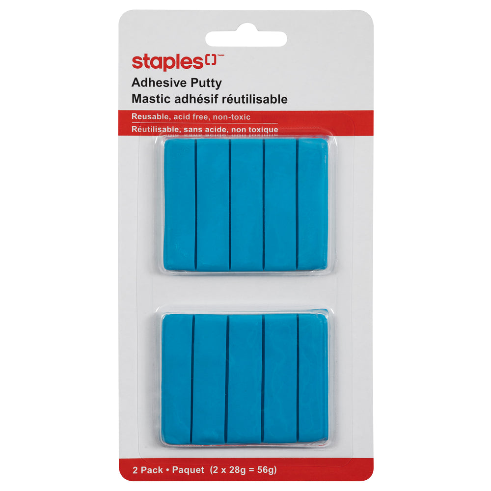 Staples® – Mastic adhésif réutilisable, 56 g, bleu