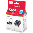 Canon Réservoir d'encre PGI-5BK, noir Pigment, paquet double (0628B015)-Compatible avec : Canon PIXMA IP5300, IP5200, IP5200R, IP4500, IP4300, IP4200, IP3300, IP3500, MP520, MP530, MP510, MP500, MP830, MP800, MP610, MP600, MP950, MP960, MP970, MX700, MX850