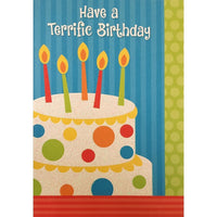Millbrook Studios – Cartes de souhaits et enveloppes, Have A Terrific Bday, 5 3/8 x 7 3/4 po, 18/paquet (06204)-Imprimé sur papier cartonné non couché