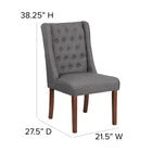 Flash Furniture - Chaise Parsons touffetée en tissu gris de la série HERCULES Preston-Pour une utilisation commerciale et résidentielle