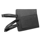 Ashlin® – Étiquette de bagage rectangulaire double QUITO avec sangle réglable, noir, (TAG042X-18-01)-Inclut un rabat de protection pour la sécurité de vos renseignements privés lors de vos voyages.