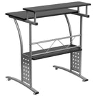 Flash Furniture Bureau d'ordinateur Clifton noir-Finition en stratifié noir