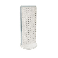 Azar Displays – Présentoir rotatif de comptoir à panneaux perforés sur 2 côté, 20 x 8 po, blanc (700508-WHT)-Le présentoir à deux côtés repose une base rotative en plastique transparent, qui offre un accès facilité aux clients