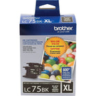 Brother - Cartouche d'encre noire Innobella LC75 haut rendement, paquet de 2-Comprend 2 cartouches d'encre noire