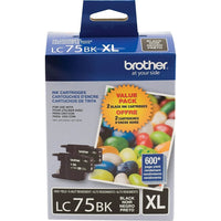 Brother - Cartouche d'encre noire Innobella LC75 haut rendement, paquet de 2-Comprend 2 cartouches d'encre noire