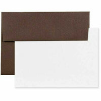 JAM Paper - Ensemble de papeterie recyclée 25 cartes blanches et 25 enveloppes A2 - Brun chocolat - ensemble de 25-Couleur : marron chocolat recyclé.