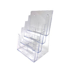 Porte-brochures de comptoir à 4 baies Futech - Acrylique - 9,25" L x 13,25" H x 7" P - Paquet de 2 (CTS0142)-Nombre de fentes: 4