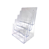 Porte-brochures de comptoir à 4 baies Futech - Acrylique - 9,25" L x 13,25" H x 7" P - Paquet de 2 (CTS0142)-Nombre de fentes: 4