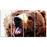 Designart – Toile imprimée, Ours brun joyeux, 5 panneaux (PT2338-271)-Impression