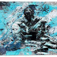 Designart – Art de rue sur toile, comportement bleu risqué (PT3633-4-30-30)-Impression