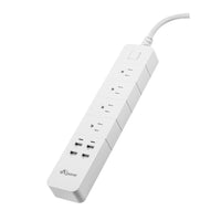 Apone Smart Wi-Fi 4 prises de surtension avec 4 ports USB-8 en 1- Prend en charge plusieurs appareils et contrôle chaque prise individuellement sur votre smartphone avec l'application «Apone Smart» à tout moment, de n'importe où.
