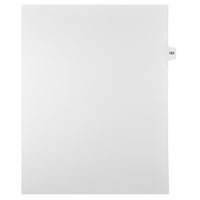 Markmaker - Intercalaires imprimes Legal, Blanc, 1/15th coupe, format lettre, sans trous, 25 tabs/PQT, 5 PQT/Boite, Numero 124-Intercalaires imprimes Legal