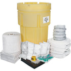 Zenith Safety –Trousses pour renversement de 95 gallons, pétrole seulement, avec surconteneur-Contenu : 50 tampons absorbants (15 x 17 po), 5 tubes absorbants (3 x 48 po), 5 oreillers absorbants (8 x 18 po), 4 boudins absorbants (5 x 10 po), 1 rouleau absorbant (15 po x 150 pi), 1 bonde d’évacuation (36 x 36 po), 1 ruban d’avertissement (3 po x 300 pi), 2 paires de gants en nitrile 2XL (11), 2 paires de lunettes de sécurité (taille unique), 2 combinaisons microporeuses (très grand), 10 sacs de mise au rebut