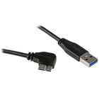 StarTech ® Câble mince Micro-USB 3.0 M/M, Micro USB à angle droit, 2 m (6 pi)-Positionnez vos appareils USB 3.0 selon vos besoins sur votre espace de travail