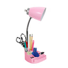 LimeLights -Lampe de bureau organisateur à col de cygne de 18 1/2 po avec support et port USB - Rose-Utilise une ampoule à culot moyen de type A15 de 15 watts ou une ampoule mini-torsion CFL de 13 watts. Vendu séparément.