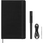 Moleskine - Ensemble de Smart Notebook à couverture rigide et Smart Pen 3 - Grand - Ligné - Noir-176 pages, 5 po × 8 1/4 po, Ligné, Couleur ivoire