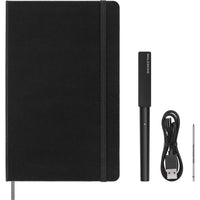 Moleskine - Ensemble de Smart Notebook à couverture rigide et Smart Pen 3 - Grand - Ligné - Noir-176 pages, 5 po × 8 1/4 po, Ligné, Couleur ivoire