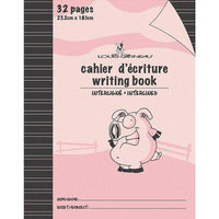 Louis Garneau - Cahiers d'écriture avec interlignes, 9 1/4 po x 7 1/4 po, 32 pages, rose, paq./48-Cahiers d'écriture avec interlignes, couverture laminée et papier épais