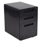 Flash Furniture Classeur ergonomique à 3 tiroirs pour dossiers juridiques et lettres, noir-Aspect élégant avec poignées encastrées
