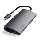 Satechi Adaptateur Ethernet USB-C V2 avec Ethernet Multi-Port 4K - Gris sidéral-Type C, compatible Thunderbolt 3