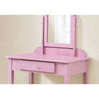 Monarch Specialties - 3328 Vanité - Bureau - Organisateur - Mettre La Table - Bois - Rose-Le miroir inclinable avec un cadre supérieur incurvé et un coeur découpé peut être incliné pour donner la vue la plus flatteuse