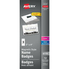 Avery Insignes d'identité de style magnétique, Paquet de 12-Les supports en vinyle réutilisables de poche créent une apparence professionnelle pour les événements