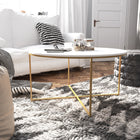 Flash Furniture - Table à café blanche de la collection Hampstead avec cadre doré mat-Cadre à renfort transversal