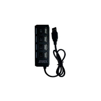 MMNOX – Concentrateur UH041 à 4 ports USB 2.0 avec commutateur, noir (AS-MX-UH041)-Concentrateur USB à 4 ports