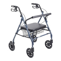 Drive Medical - Rollator bariatrique robuste avec siège rembourré, bleu-Bleu, aluminium
