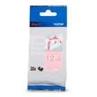 Brother - TZERE34 Ruban décoratif satiné authentique pour étiqueteuses P-touch - 12 mm de largeur - rose avec texte doré-Ruban satiné TZe de 12 mm rose avec texte doré pour étiqueteuses P-touch de Brother