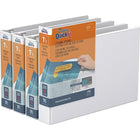 QuickFit Reliure QuickFit  View robuste, 8,5 po x 11 po, orientation paysage, anneaux ronds 1,5 po, Blanc, paquet de 4-1.5 po