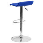 Tabouret de bar contemporain à hauteur ajustable en vinyle bleu avec base chromée (DS-801B-BL-GG)-4