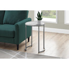 Monarch Specialties - 2205 Table D'Appoint - 24 po H/Faux Marbre Blanc/Metal Argent-Dimensions du produit: 24 po H x 18,25 po L x 18,25 po L