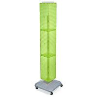 Azar Displays – Présentoir à panneaux perforés emboîtables et à roulettes, 8 x 8 x 60 po, vert (703390-GRE)-Fonctionne très bien avec la gamme de crochets et accessoires d’Azar Displays