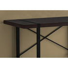 Monarch Specialties - 7311 Bureau 48 po L - Espresso/Metal Noir-La barre métallique en forme de X à l'arrière du bureau offre un soutien et ajoute une touche décorative