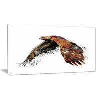 Designart – Imprimé sur toile, blanc, vol d’aigle, 5 panneaux (PT2321-40-20)-Impression