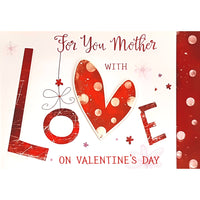 Rosedale Gold - Cartes de souhaits/Enveloppes - Joyeuse St-Valentin Mère - 5-1/2 po x 8 po - paquet de 6-Imprimées sur un papier de qualité non couché