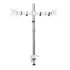 ShoppingAll - Support sur pied entièrement réglable pour deux écrans - Blanc-Peut accueillir un moniteur de 13 à 32 pouces et pesant jusqu'à 17,6 livres/8 kg, avec des trous de montage VESA de 75 mm x 75 mm ou 100 mm x 100 mm.