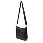 Nicci - Sac à bandoulière zippé de taille moyenne avec sangle web - Noir-Poche frontale zippée