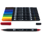 Tombow - Stylos à double pointe, couleurs primaires, paq./10-Encre à base d'eau sans odeur, sans maculage