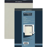 Cambridge Premium Pad, 8-1 / 2 "x 11-3 / 4", à larges lignes, ivoire, 70 feuilles-Endos extra rigide pour une bonne surface d'écriture