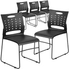 Flash Furniture - Chaise empilable noire de la série HERCULES à base traîneau d'une capacité de 881 lb avec dossier ventilé-Capacité de poids de 881 lb