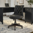Bush Business Furniture Arden Lane Mid Back Chaise De Bureau Touffetée, Noir (CH2301BLL-03)-Chaise pivotante à 360 degrés avec 5 roulettes à deux roues offrant une gamme complète de mouvements