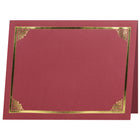 St. James - Porte-certificats/porte-documents - bordure dorée - finition lin - rouge - paquet de 5 - 83804-Insertion facile de documents de format lettre (8-1/2 x 11 po) dans les fentes d'angle découpées à la forme
