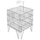 Azar Displays – Panier large et carré en treillis métallique, chrome, 33 po (300704)-Dimensions : 33 haut. x 23 larg. x 23 prof. (po)